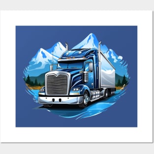 blue truck Posters and Art